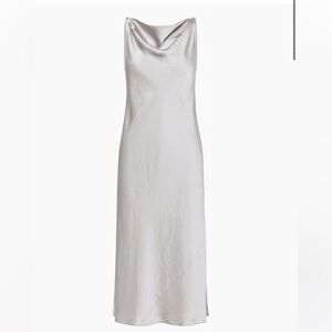 [Brand New] Aritzia goddess satin dress - Elegant Silver Sleeveless Dress
